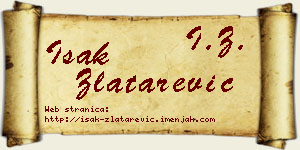 Isak Zlatarević vizit kartica